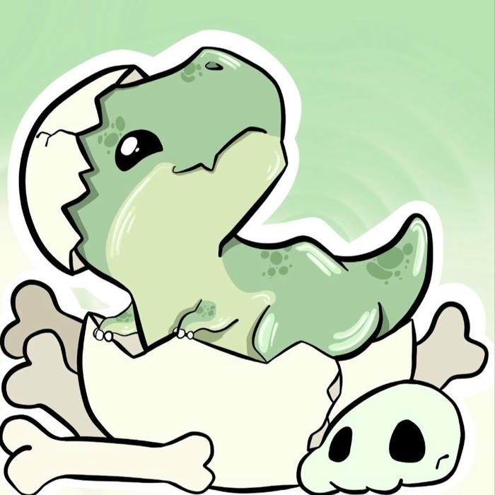 Sticker khủng long nhỏ vừa chui ra từ quả trứng vỡ vụn