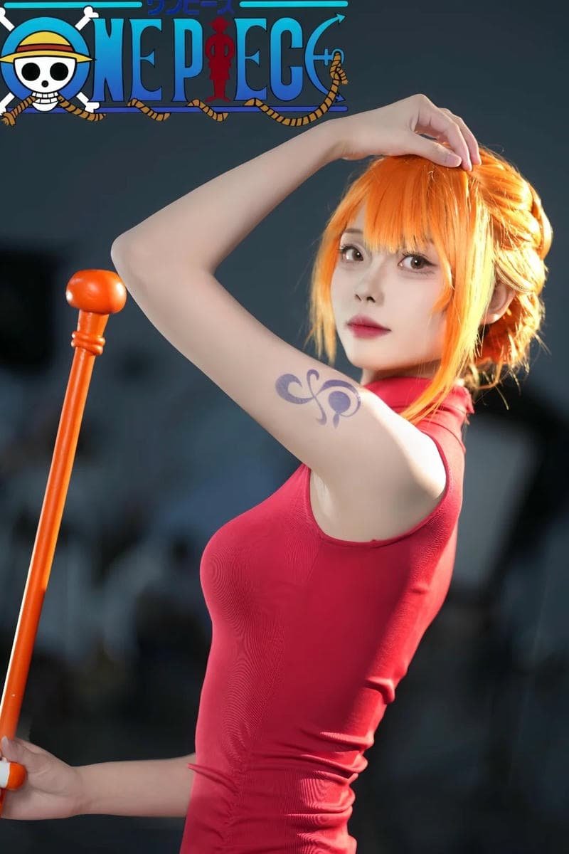 Tóc cam cosplay Nami biểu cảm dễ thương