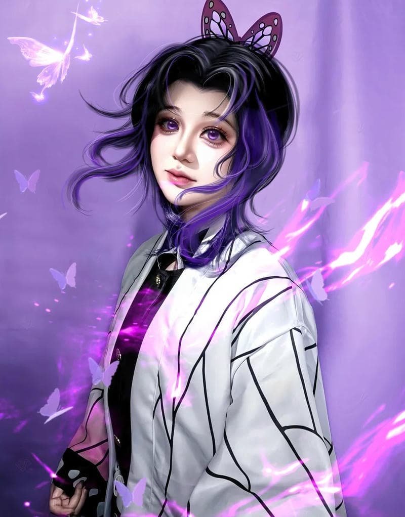 Tóc tím cosplay ma thuật đầy thần thái