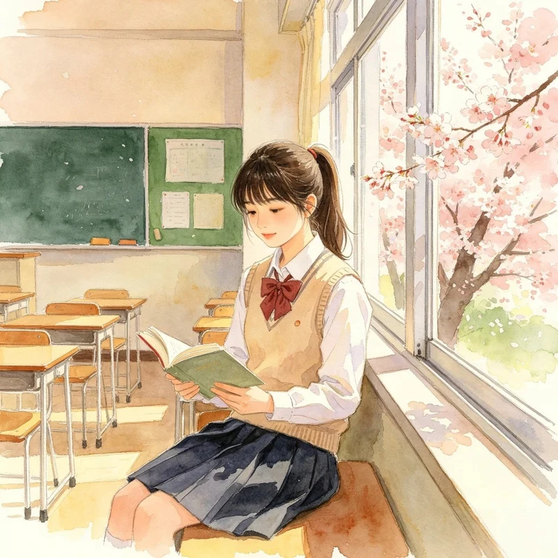 ảnh anime học sinh màu sắc nhẹ nhàng