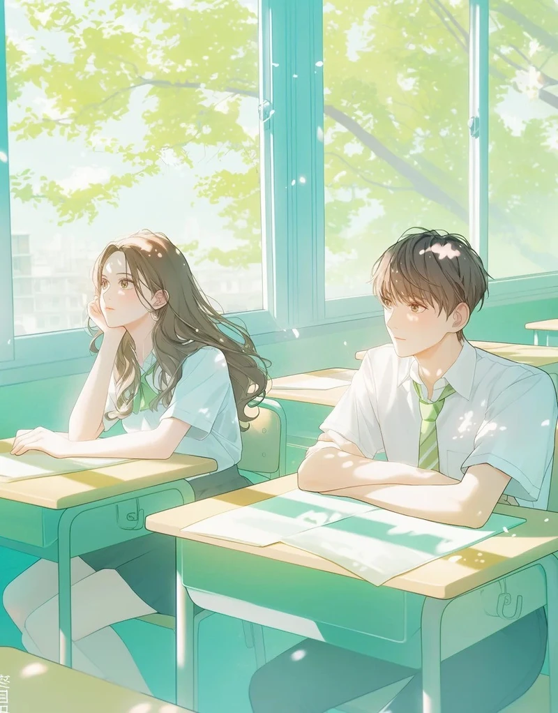 ảnh anime học sinh trong lớp học
