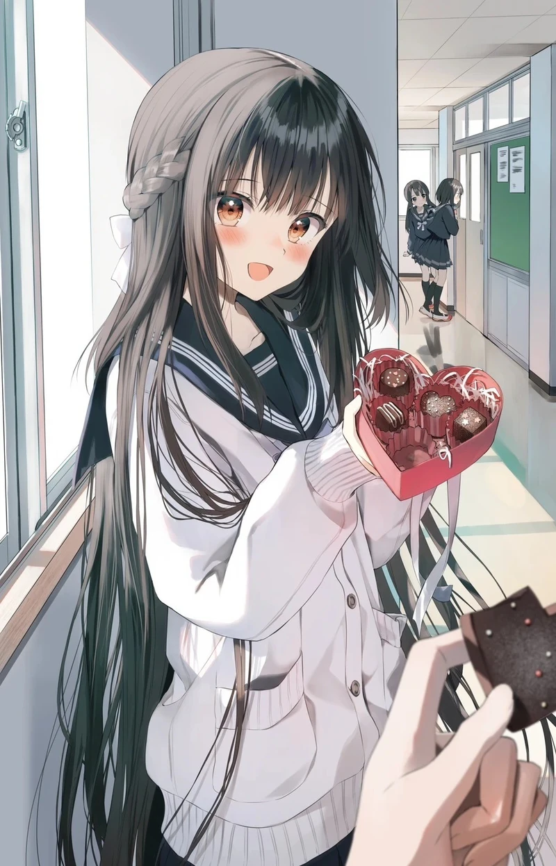 ảnh anime học sinh và khung cảnh trường học