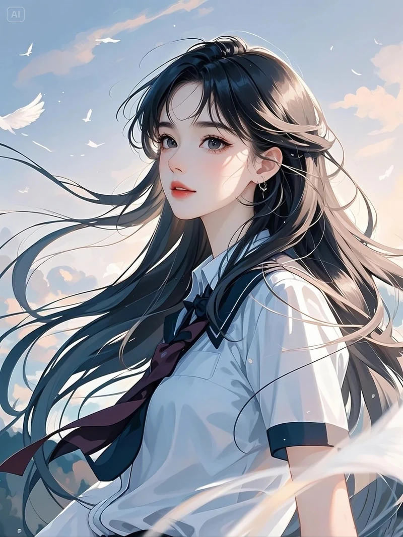 ảnh anime học sinh với cặp sách