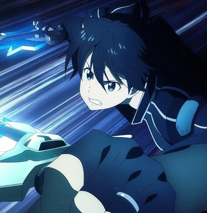 ảnh anime kirito với dáng đứng vững vàng