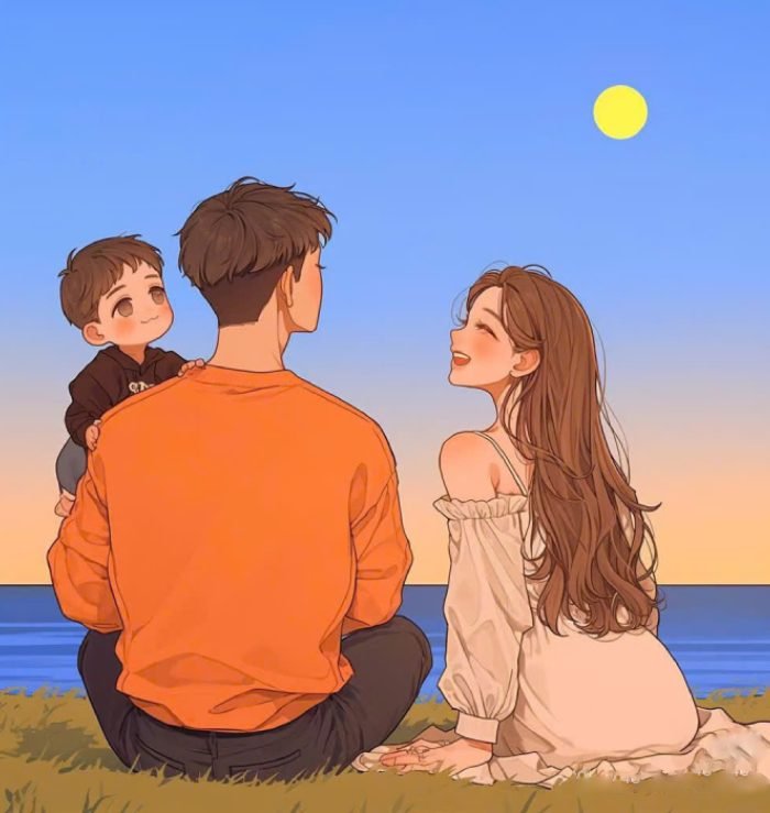 ảnh gia đình anime khoảnh khắc tụ họp nhỏ