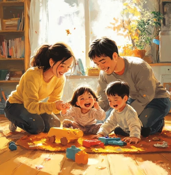 ảnh gia đình anime không gian gia đình yên ấm