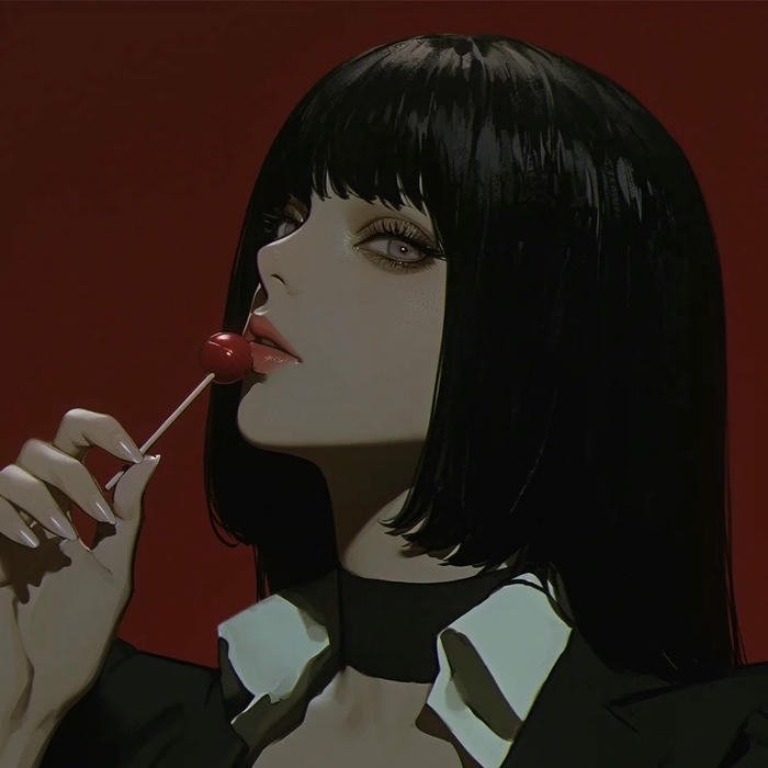 avatar anime cool cô gái ăn kẹo mút trong tối