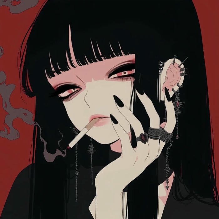 avatar anime cool cô gái đặt tay lên miệng