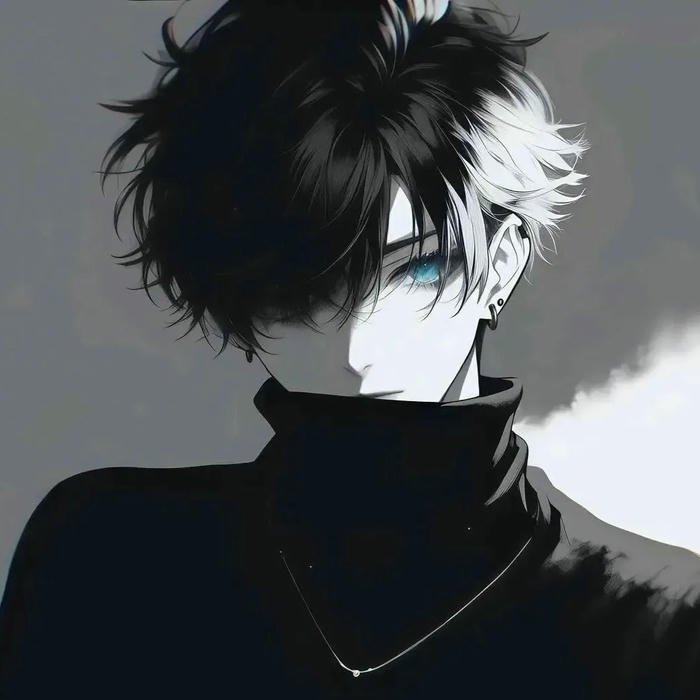 avatar anime cool nam tóc đen che mặt bí ẩn