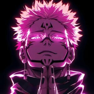 avatar anime cool nam tóc hồng chắp tay niệm chú