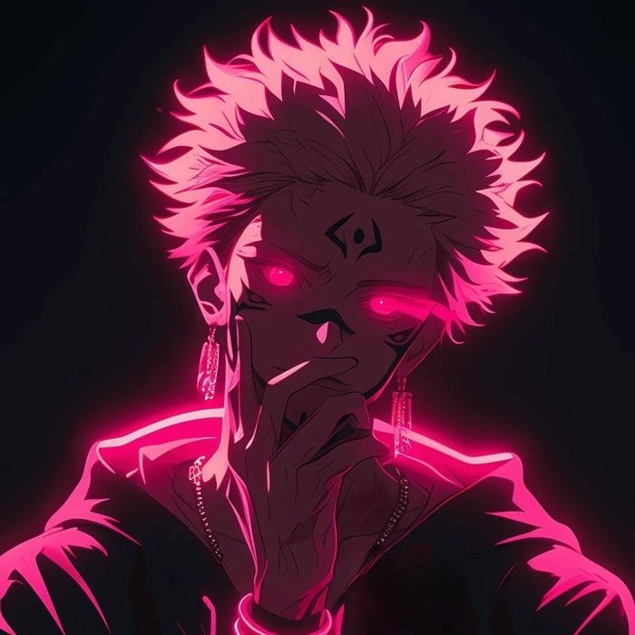 avatar anime cool nam với hiệu ứng ánh sáng đỏ