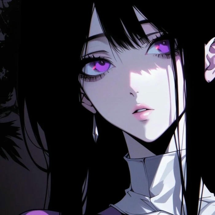 avatar anime cool nữ mắt tím thần thái lạnh lùng