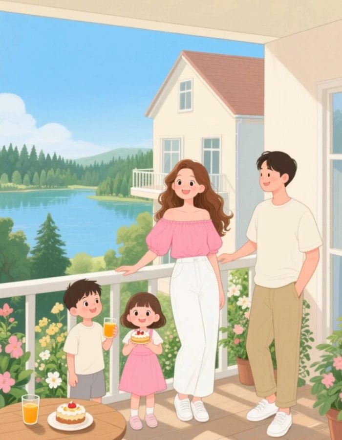 cả nhà cười vui ảnh gia đình anime đẹp