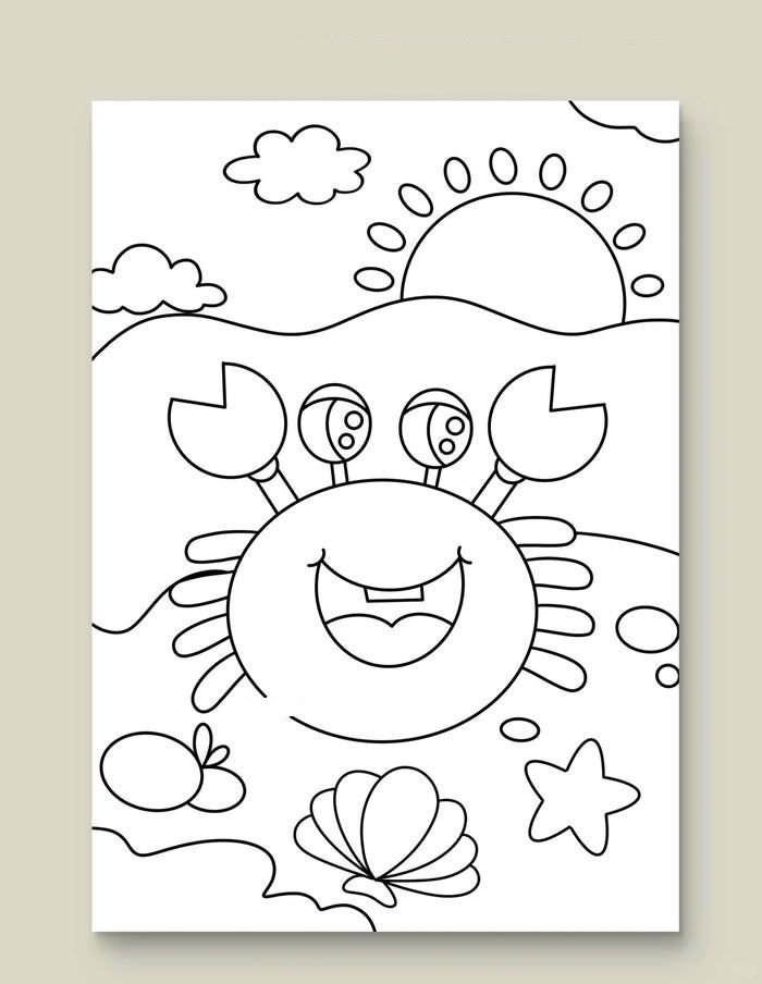 chủ đề mỹ thuật tranh tô màu con cua