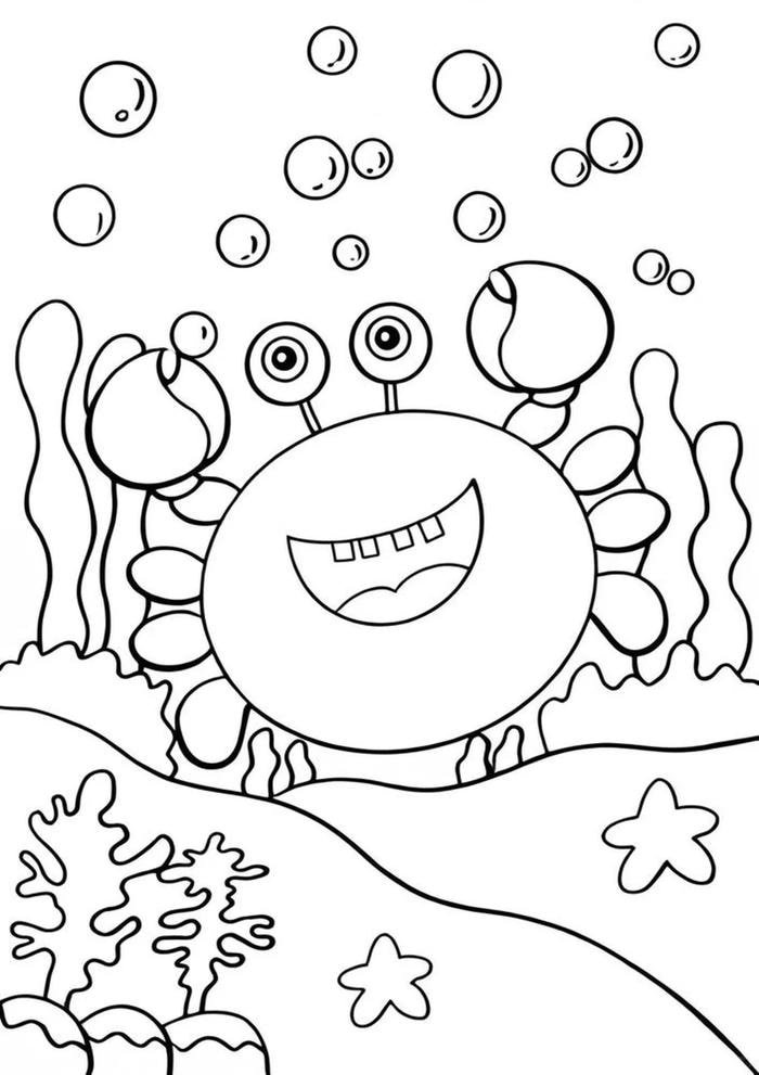 dùng trong tiết học thiếu nhi với tranh tô màu con cua