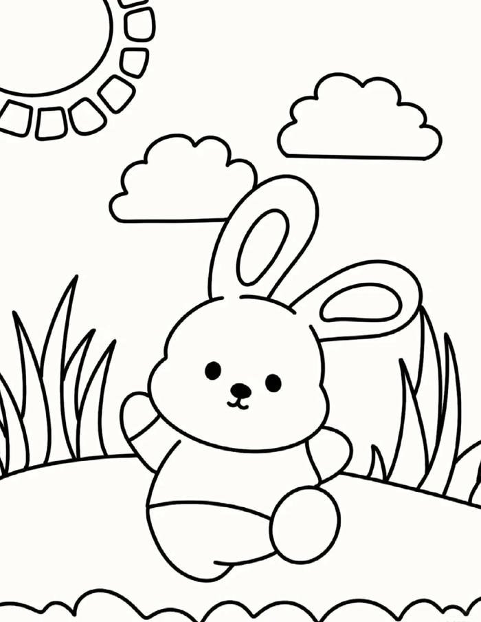 gợi hứng thú tranh tô màu con thỏ dễ thương