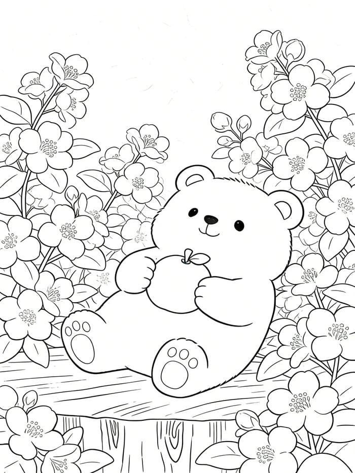 hình ảnh gần gũi tranh tô màu con gấu đẹp