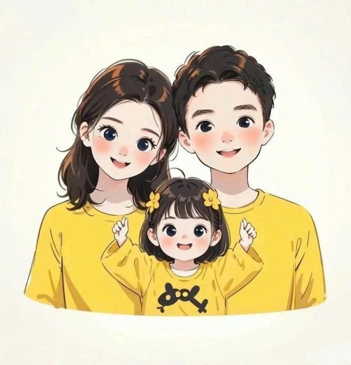 hình ảnh gia đình anime ấm cúng giản dị