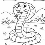 hình con rắn tô màu cho bé mầm non