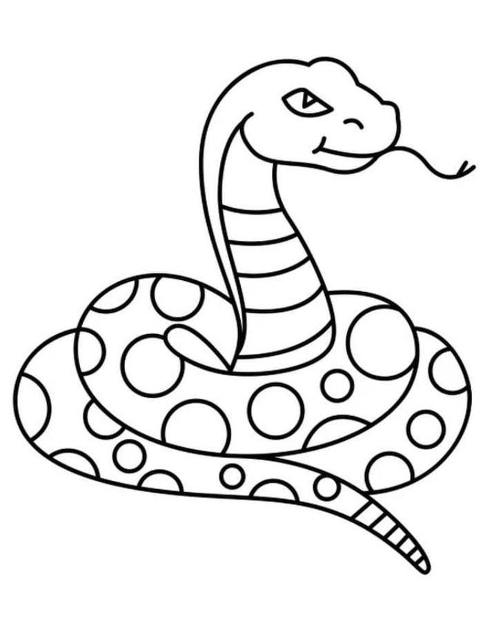 hình con rắn tô màu hổ mang cho bé