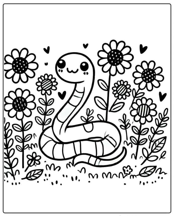 hình con rắn tô màu nét rõ dễ nhìn