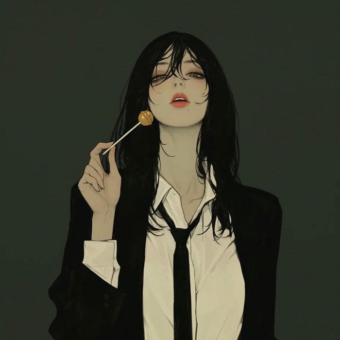 hình nền anime cool nữ mặc vest cầm cà vạt