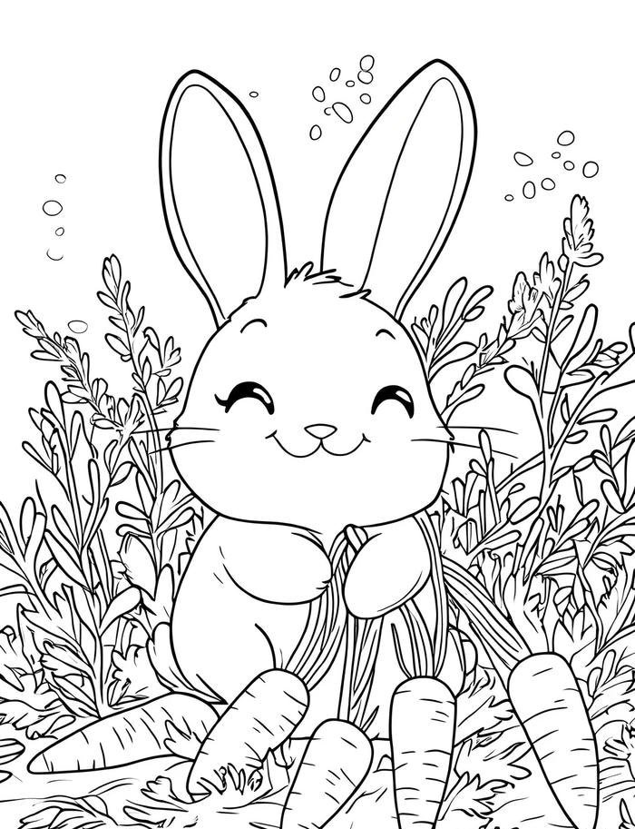 hình thỏ nhẹ nhàng tranh tô màu con thỏ đẹp