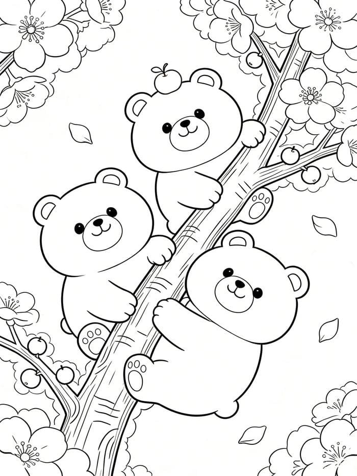 hình tranh tô màu con gấu đẹp cho bé mẫu giáo