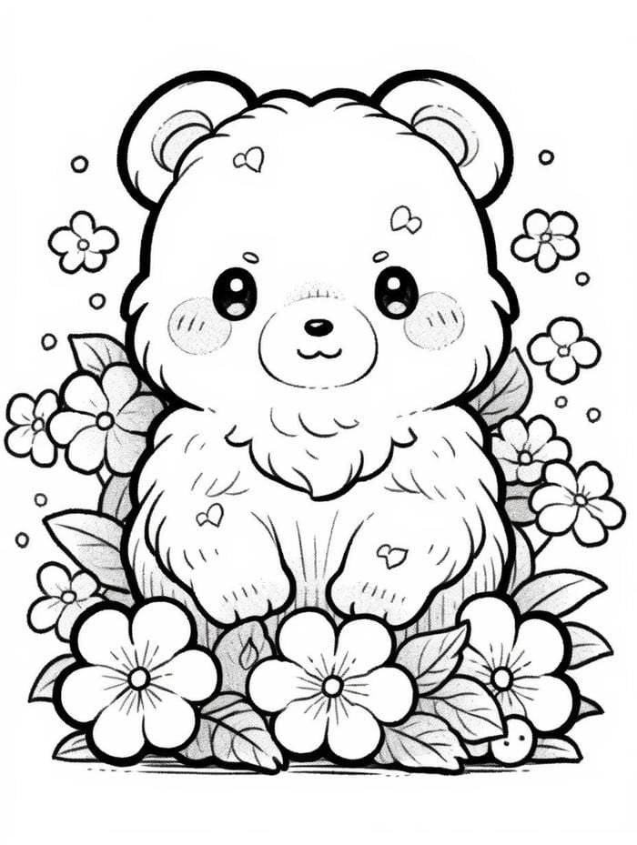 hình tranh tô màu con gấu đẹp nét vẽ rõ ràng