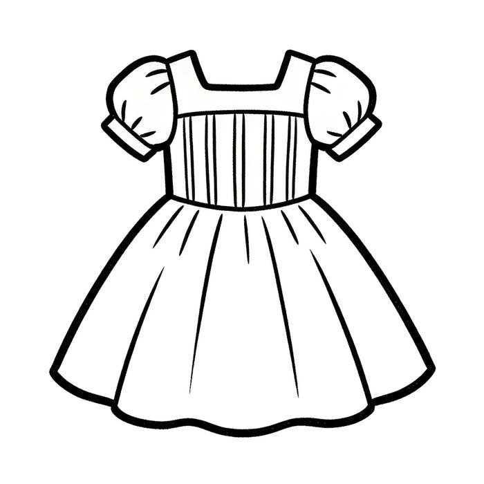 hình tranh tô màu váy công chúa phong thái nhẹ