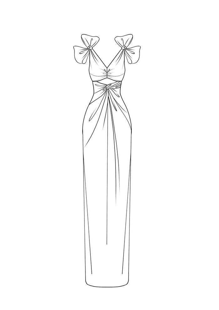 hình tranh tô màu váy công chúa tinh tế