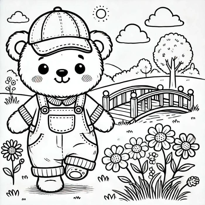 hoạt động sáng tạo tranh tô màu con gấu cho bé