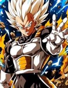 khí chất hoàng tử saiya trong ảnh Vegeta