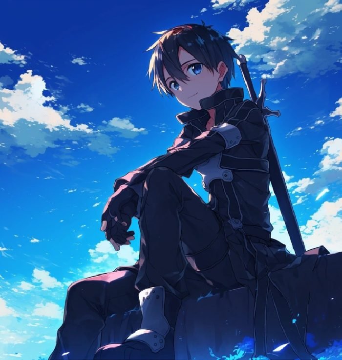 khí chất kiếm sĩ rõ nét ảnh anime kirito