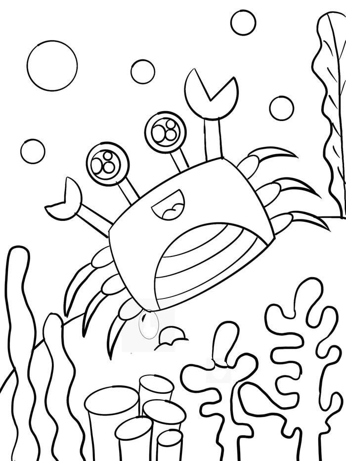 làm quen chủ đề đại dương tranh tô màu con cua