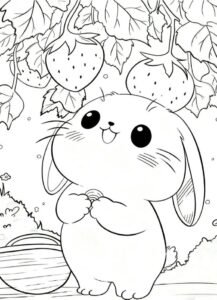 mẫu phong cách dễ mến của tranh tô màu con thỏ cute