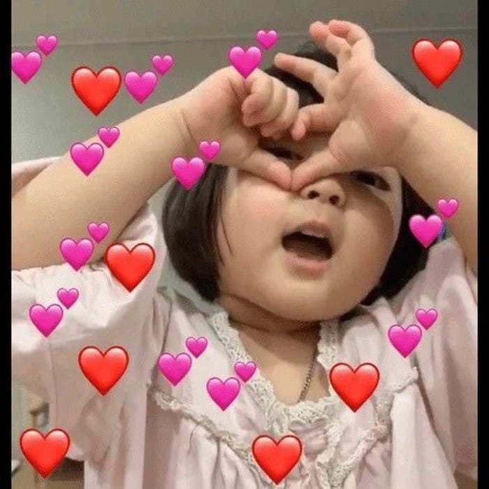 meme trái tim phản ứng cảm xúc hài