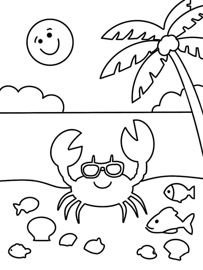 nhận biết sinh vật biển tranh tô màu con cua