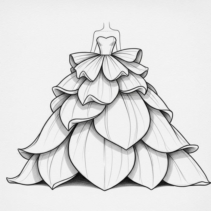 phong cách sang trọng tranh tô màu váy công chúa cho bé