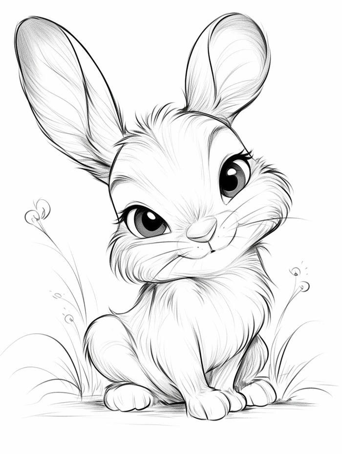 siêu cute tranh tô màu con thỏ cho bé mẫu giáo