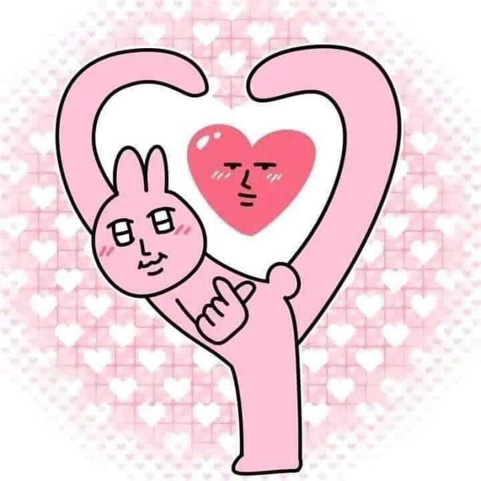 tin nhắn vui nhộn dùng meme trái tim hợp