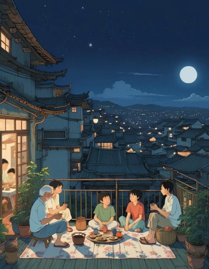 tình cảm trong ảnh gia đình anime