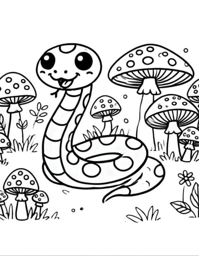 tô màu con rắn hình dáng đơn giản dễ tô