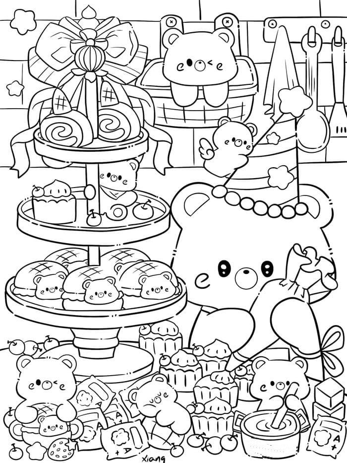 tranh con gấu cho trẻ tô màu phù hợp độ tuổi