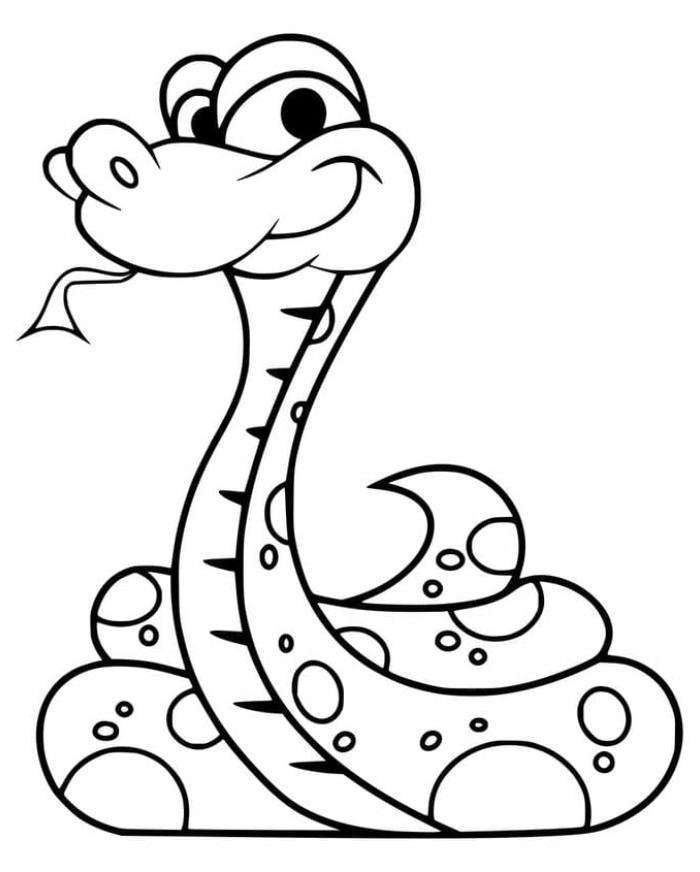 tranh mẫu con rắn tô màu dành cho bé mới học