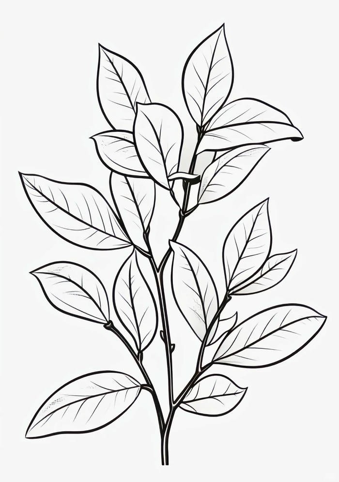tranh nét rõ phù hợp tranh tô màu lá cây