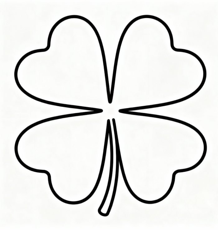 tranh tô màu cỏ 4 lá cây phù hợp trẻ em