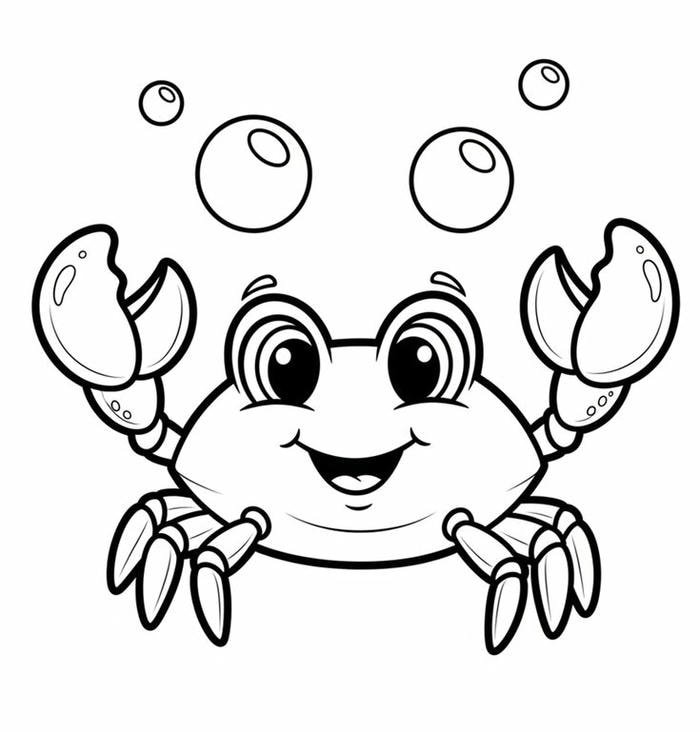 tranh tô màu con cua đường viền rõ ràng