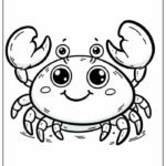 tranh tô màu con cua phong cách dễ thương