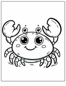 tranh tô màu con cua phong cách dễ thương